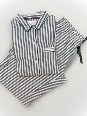 Victoria's Secret Modal-Cotton Shimmer Stripe Long Pajama Set - S/P Long Worn 1X